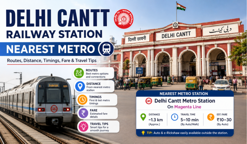 Delhi Cantt Railway Station Nearest Metro