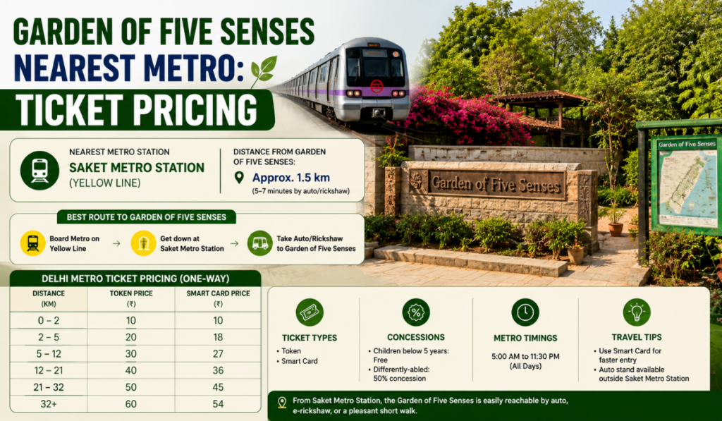 Garden of Five Senses Nearest Metro