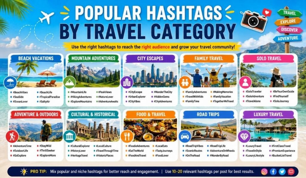 travel hashtags