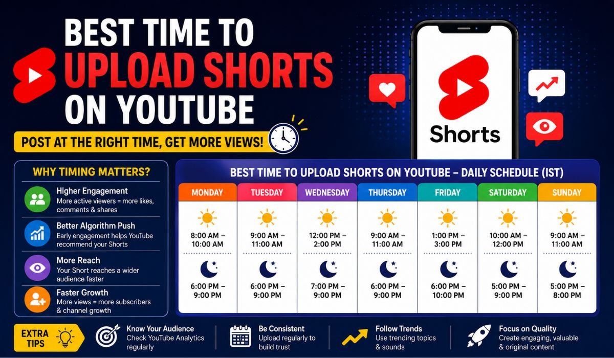 Best time to upload shorts on YouTube