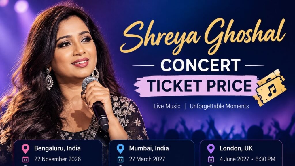 Shreya Ghoshal Concert Ticket Price